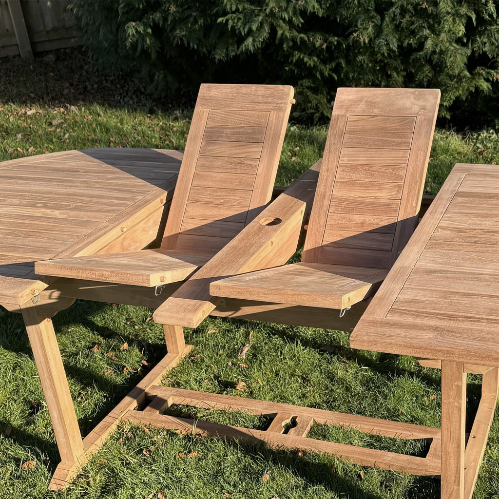 Teak Oval Extending Garden Table (1.8m-2.4m)