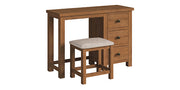 Dover Rustic Oak 3 Drawer Dressing Table with Stool