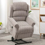 Regent Natural Fabric Lift and Rise Electric Recliner Armchair - (Dual Motor)