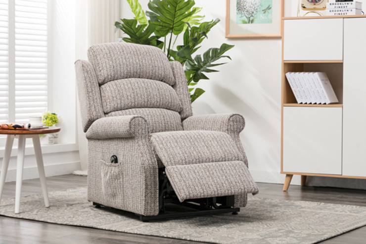 Regent Natural Fabric Lift and Rise Electric Recliner Armchair - (Dual Motor)