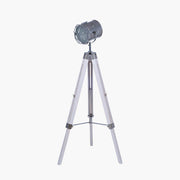 Capstan White Wash and Silver Metal Tripod Floor Lamp