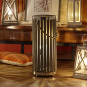 Austell Grey Wash Wood Large Lantern Floor Lamp