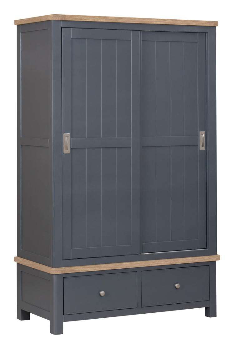Camden Double Robe with 2 Sliding Doors & 2 Drawers - Deep Blue