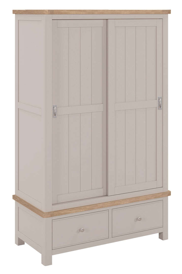 Camden Double Robe with 2 Sliding Doors & 2 Drawers - Putty