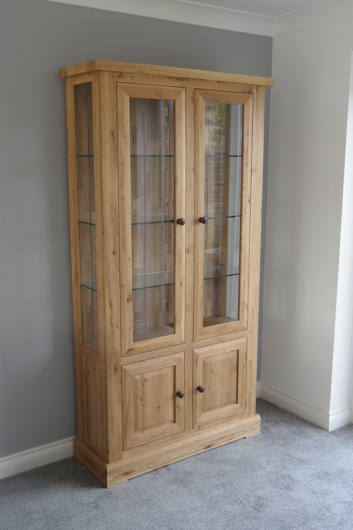 Wessex Oak 2 Door Glazed Display Cabinet
