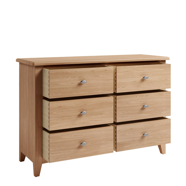 Riva Oak 6 Drawer Chest of Drawers