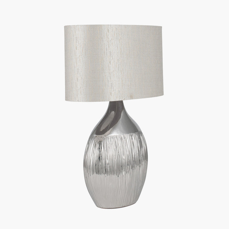 Gemini Silver Etched Ceramic Table Lamp