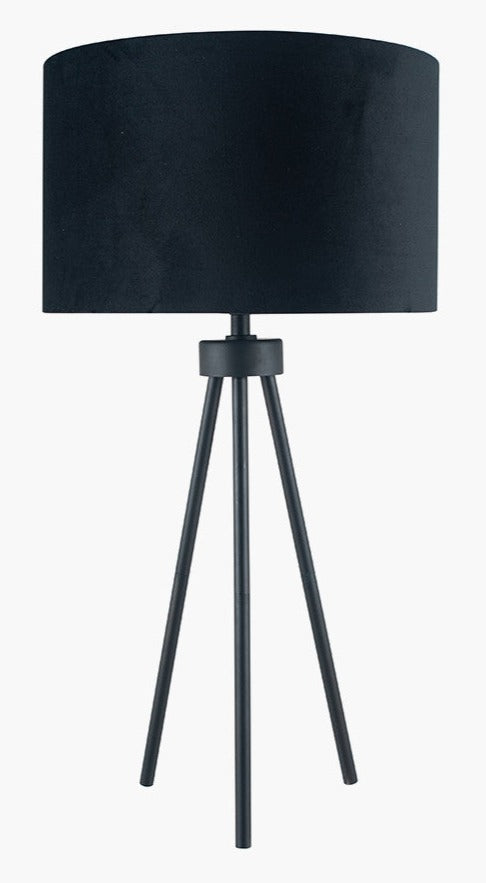 Houston Matt Black Metal Tripod Table Lamp