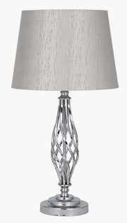 Jenna Silver Metal Twist Detail Table Lamp
