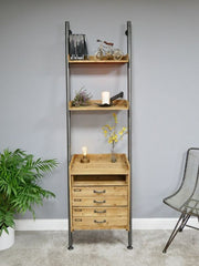 Ladder Style Shelves with 2 Drawers