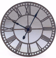 Large Antiqued Clock with Mirror Face
