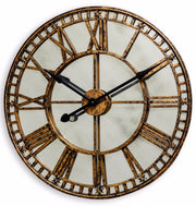 Large Gold Clock with Antique Mirror Face