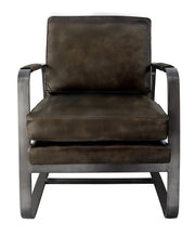 Leather & Iron Studio Chair - Dark Grey