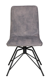 Lola Swivel Dining Chair - Grey Velvet