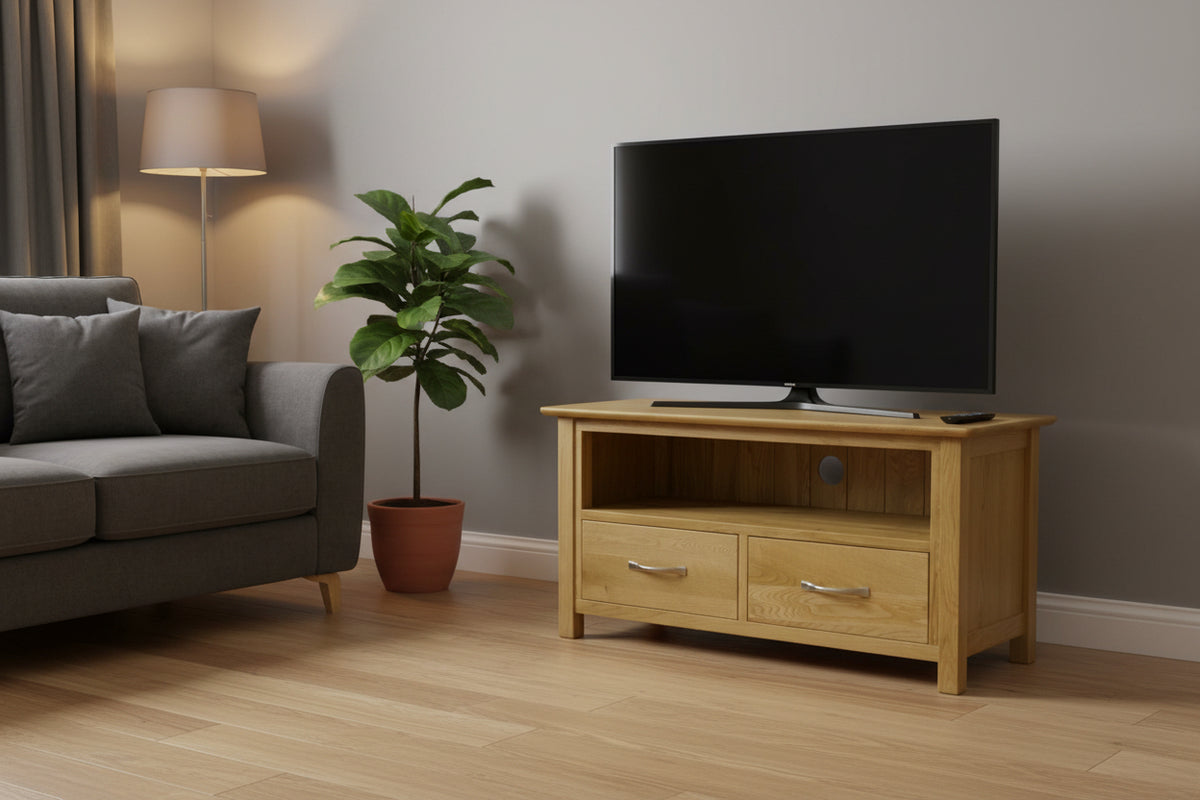 Newland Oak 2 Drawer TV Cabinet