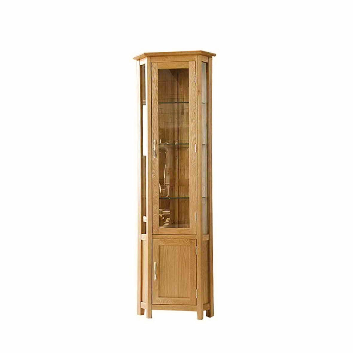 Newland Oak Corner Glazed Display Cabinet