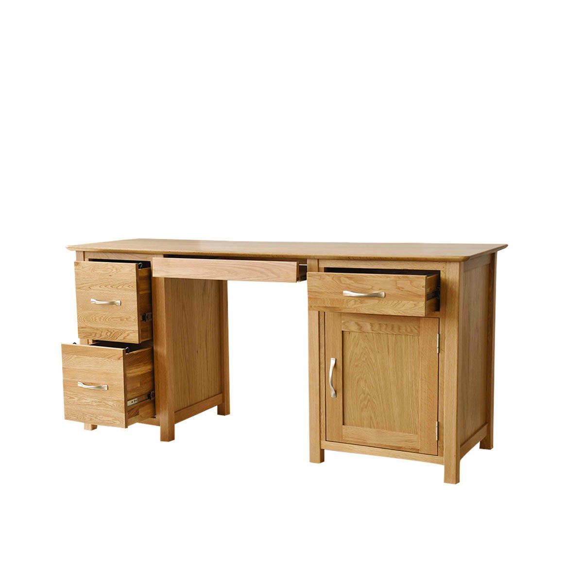 Newland Oak Double Pedestal Computer Desk