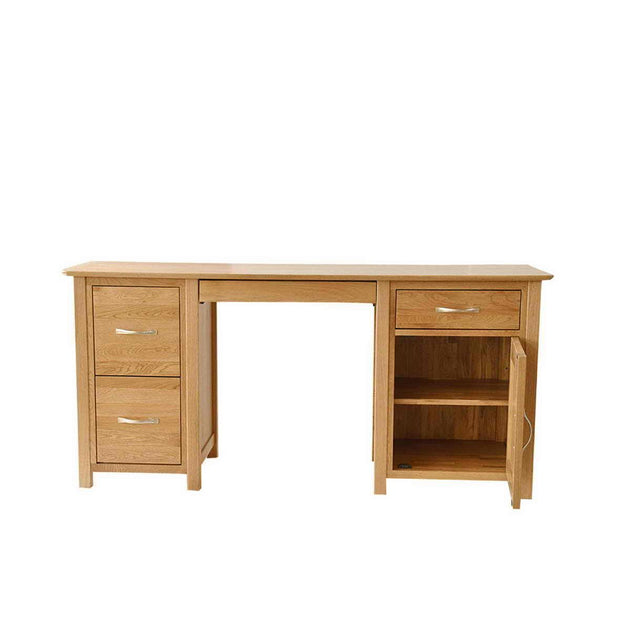 Newland Oak Double Pedestal Computer Desk – A World of Furniture