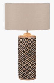 Orissa Tall Wooden Diamond Table Lamp