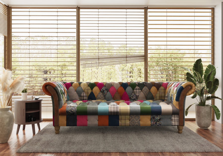 Harlequin Patchwork 2 Seater Chesterfield Sofa