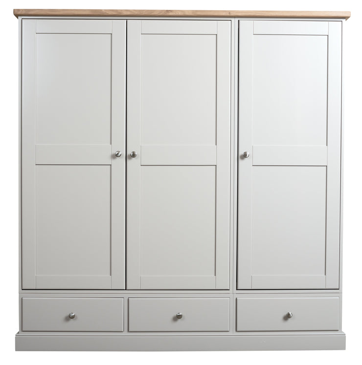 Cotswold Painted Triple Wardrobe With 3 Drawers