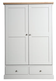 Cotswold Painted Wide Double Wardrobe With 2 Drawers