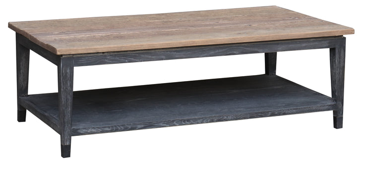 Hudson Bay Charcoal / Natural Oak Coffee Table with Shelf
