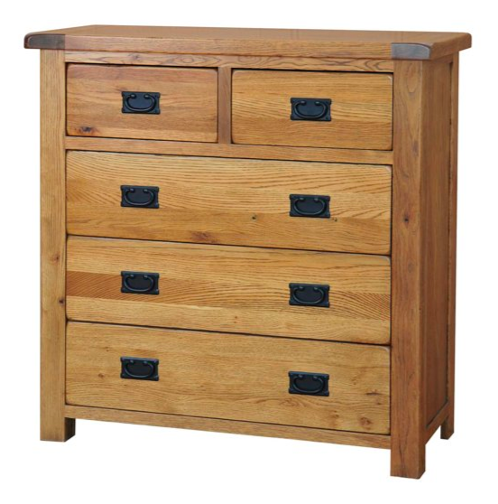 Deluxe Rustic Oak 2 Over 3 Chest Of Drawers