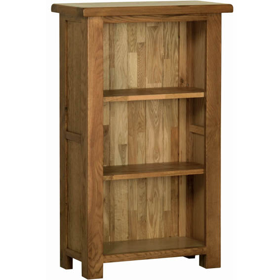 Deluxe Rustic Oak Low Narrow Bookcase