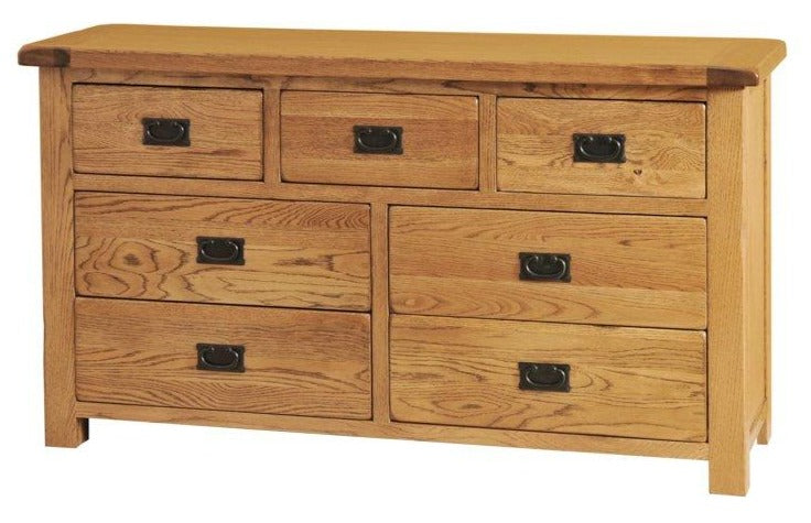 Deluxe Rustic Oak 3 Over 4 Chest Of Drawers