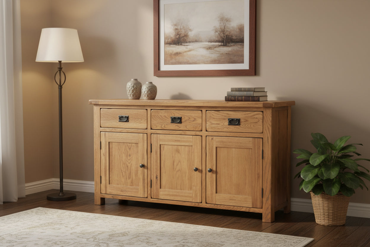 Deluxe Rustic Oak Large Sideboard – A World of Furniture