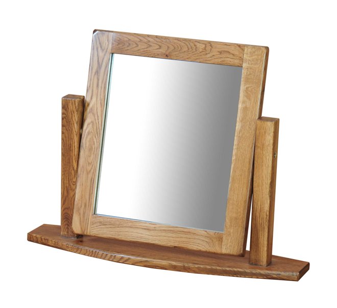 Deluxe Rustic Oak Single Dressing Table Mirror