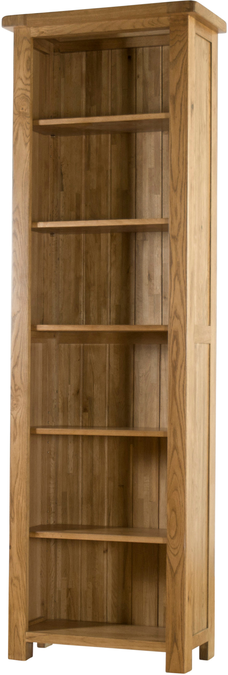 Deluxe Rustic Oak Tall Narrow Bookcase