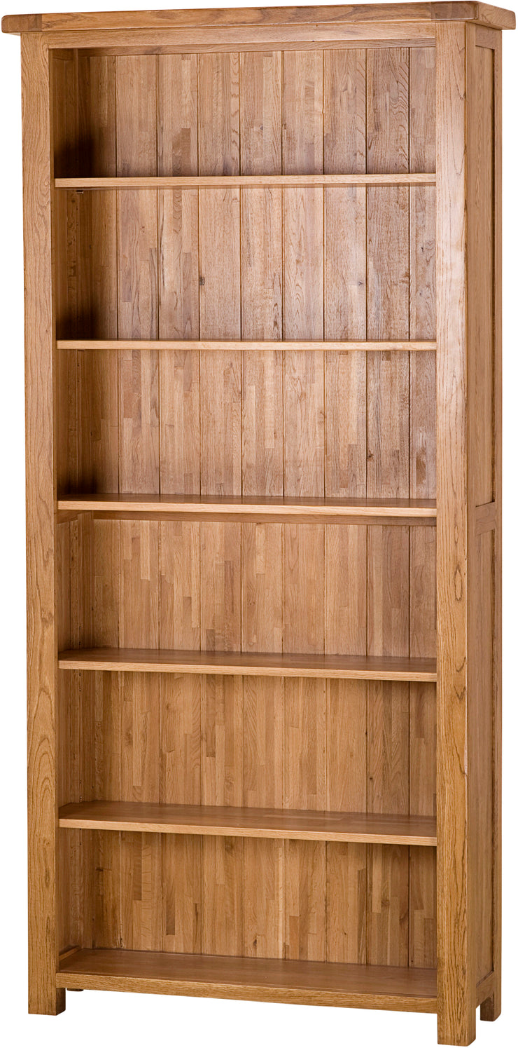 Deluxe Rustic Oak Tall Wide Bookcase