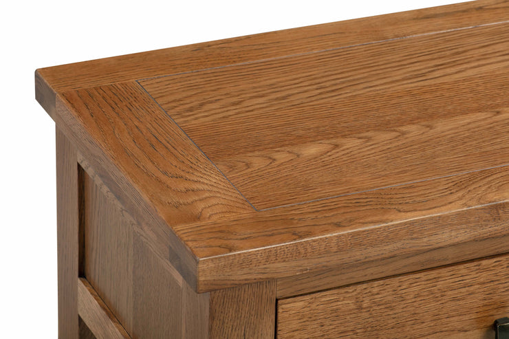 Dorset Rustic Oak Single Pedestal Dressing Table with Stool