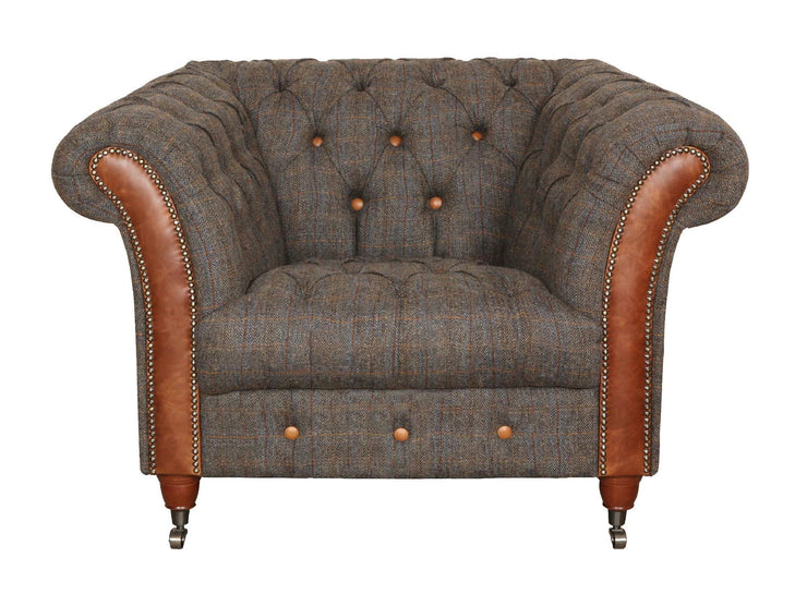 Chester Club Chair - Moreland Harris Tweed - FOR BEST PRICES VISIT US