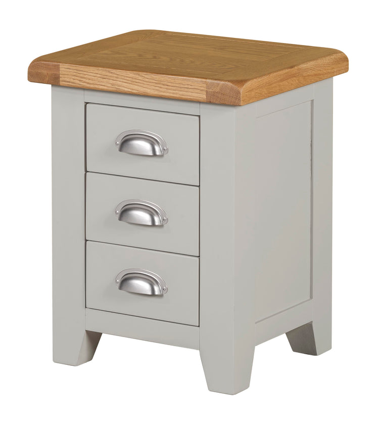 Wexford Grey 3 Drawer Bedside Table