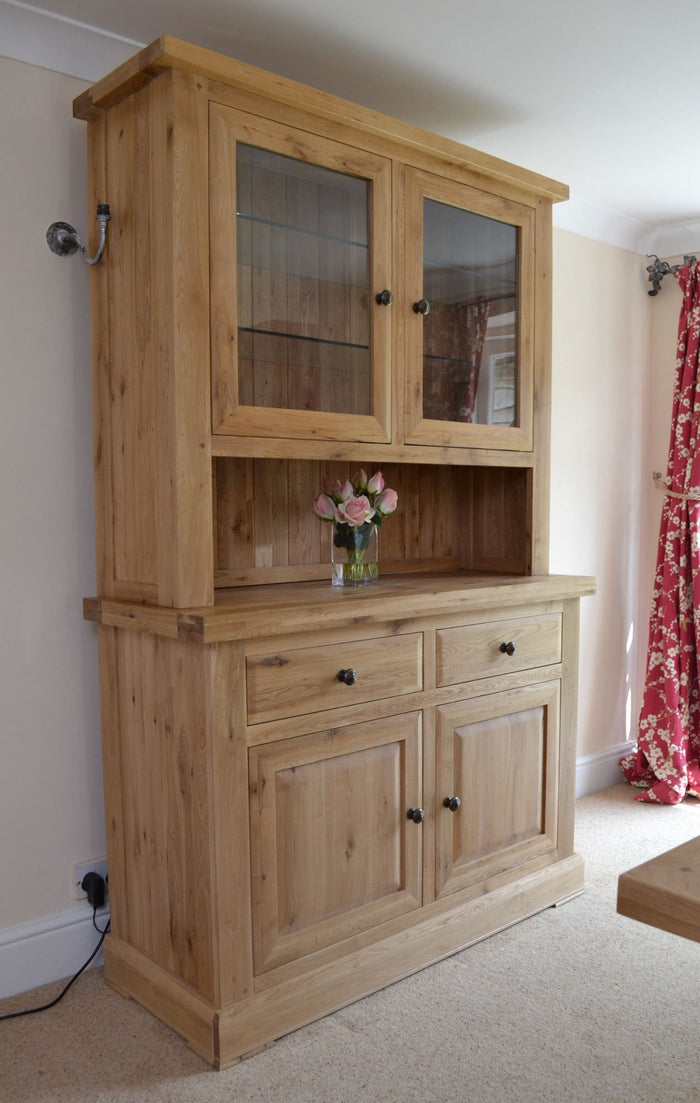 Wessex Oak 2 Door Glazed Dresser