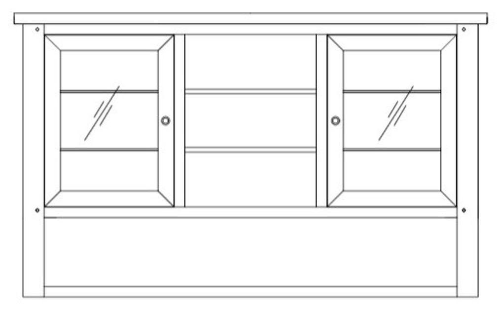 Wessex Oak 3 Bay Glazed Dresser Top (Only)