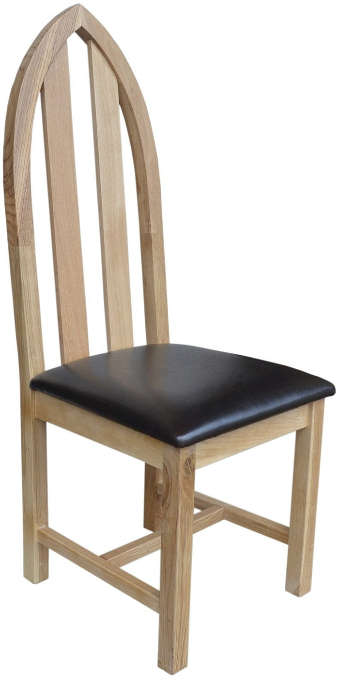 Wessex Oak Cathedral Chair (Leather Pu Seat)