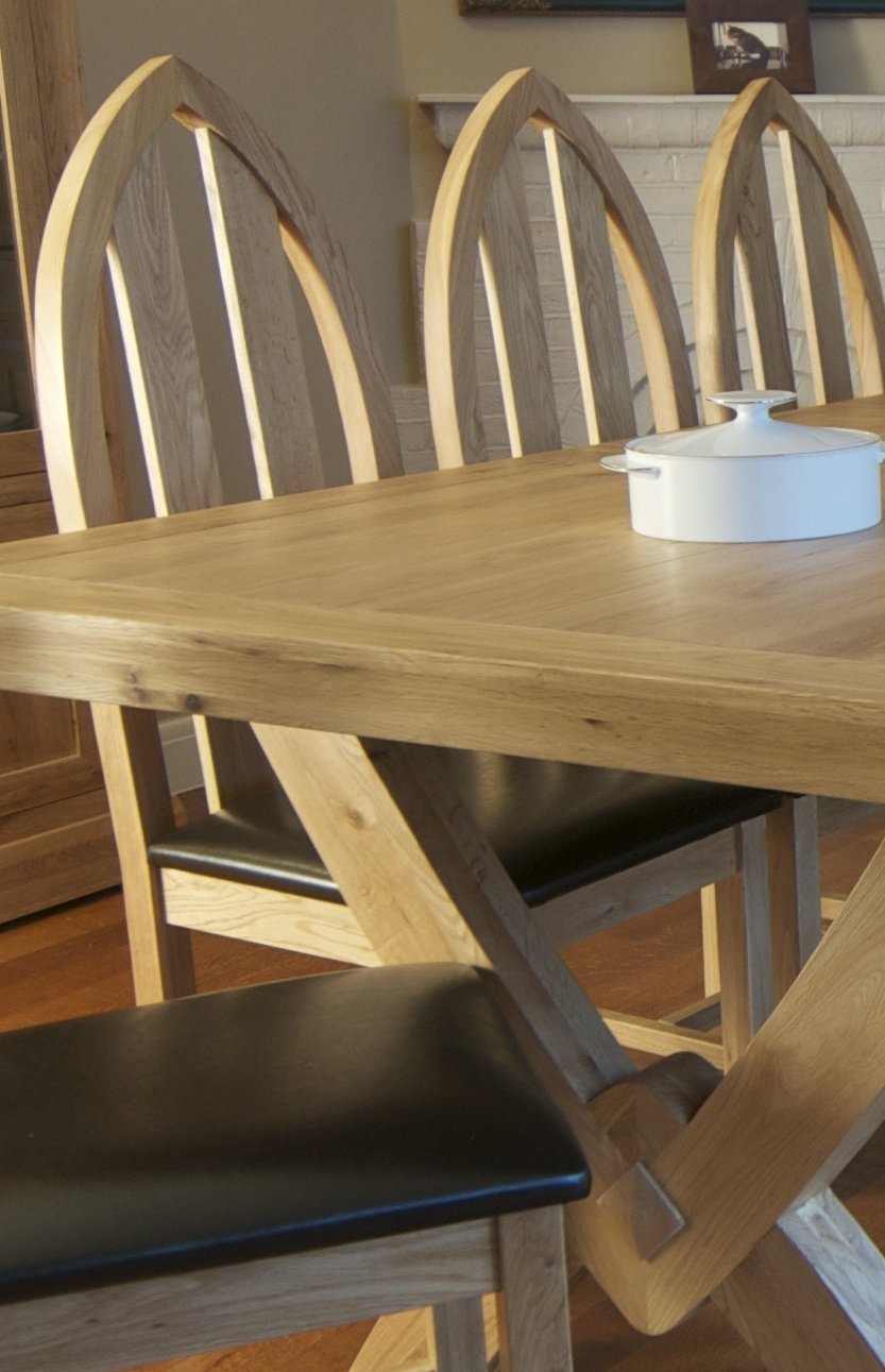 Wessex Oak Cathedral Chair (Fabric Seat)