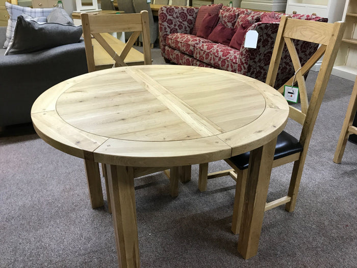 Wessex Oak Extending Round Dining Table