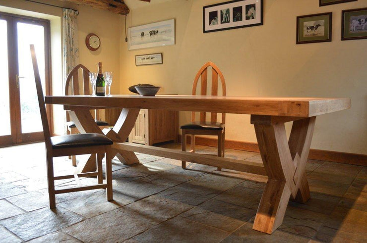 Wessex Oak Grand Ox Bow Fixed Top Dining Table