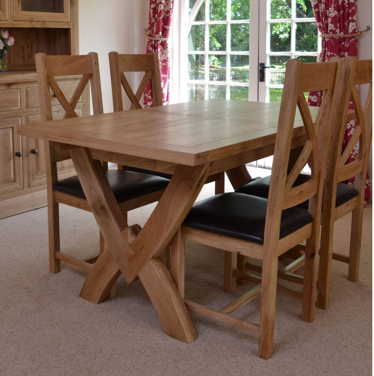 Wessex Oak Petite Ox Bow Extending Dining Table