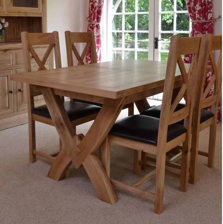 Wessex Oak Petite Ox Bow Extending Dining Table