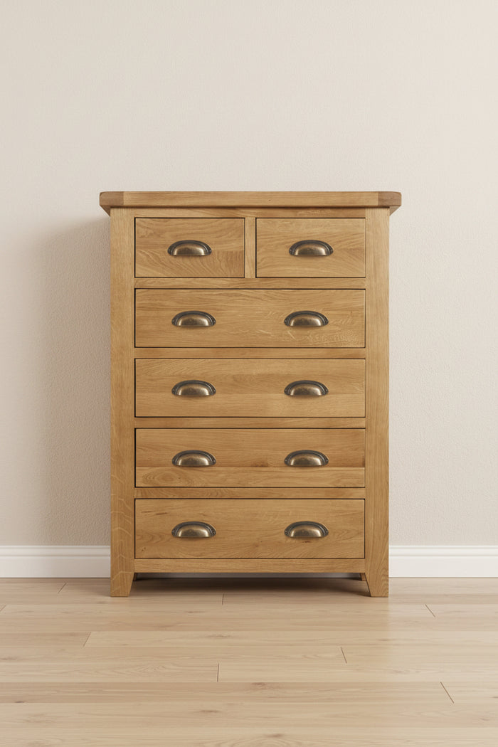 Wexford Oak - 2 Over 4 Chest of Drawers
