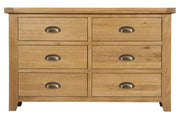 Wexford Oak 6 Drawer Wide Chest of Drawers