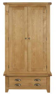 Wexford Oak Double Wardrobe with Drawer