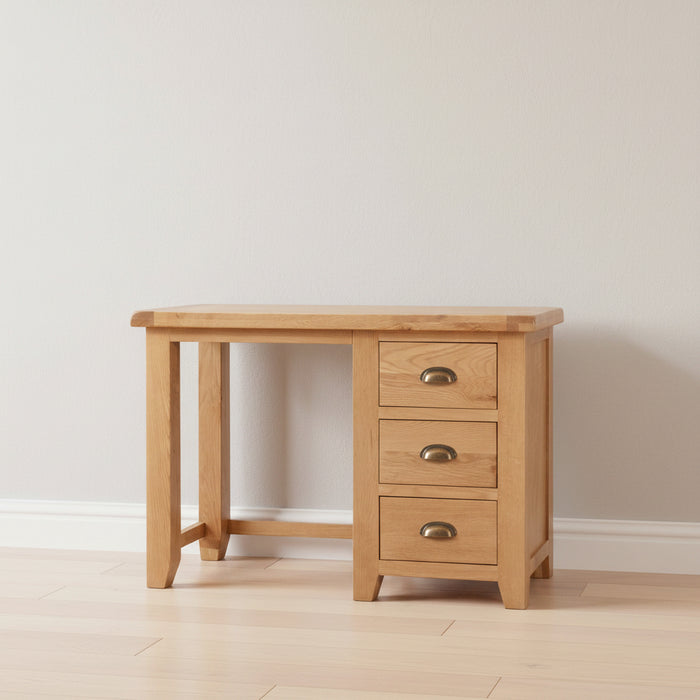 Wexford Oak Single Pedestal Dressing Table