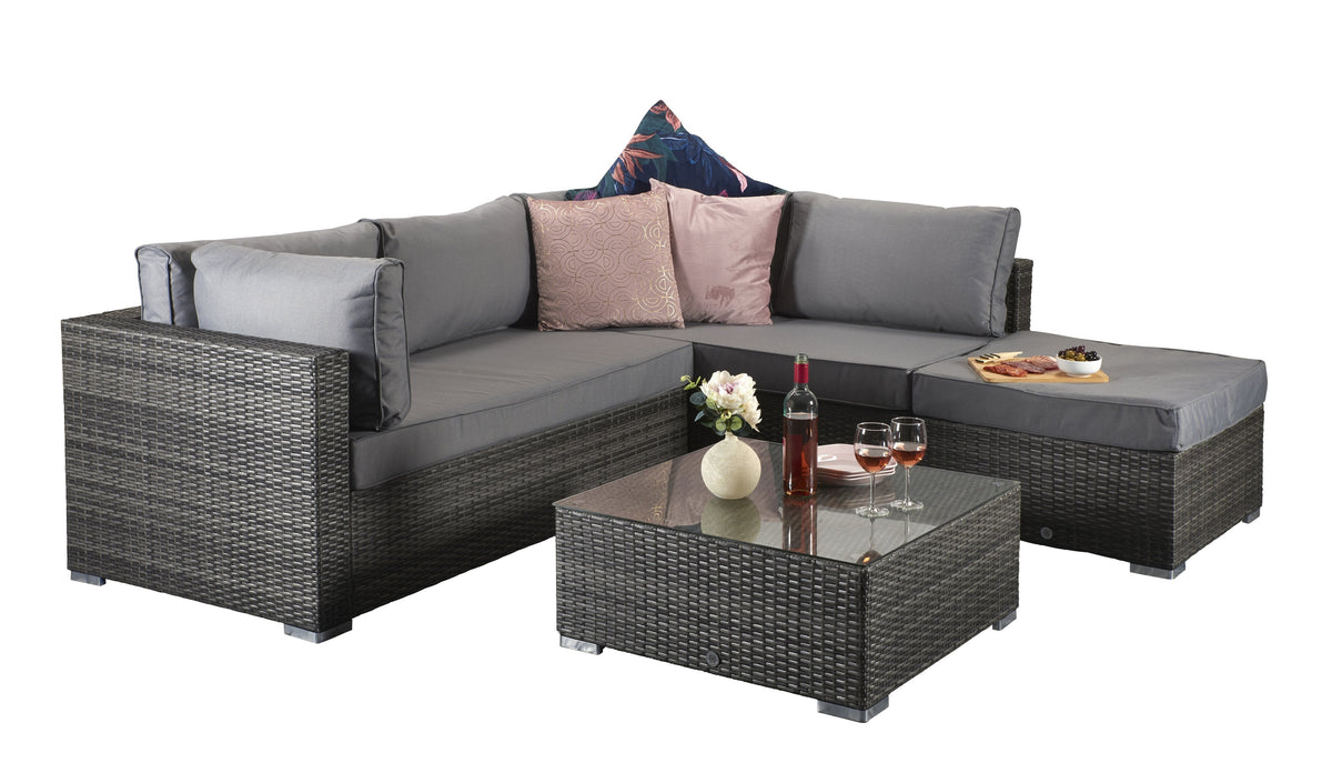 Savannah Grey Rattan Garden Corner Sofa Set